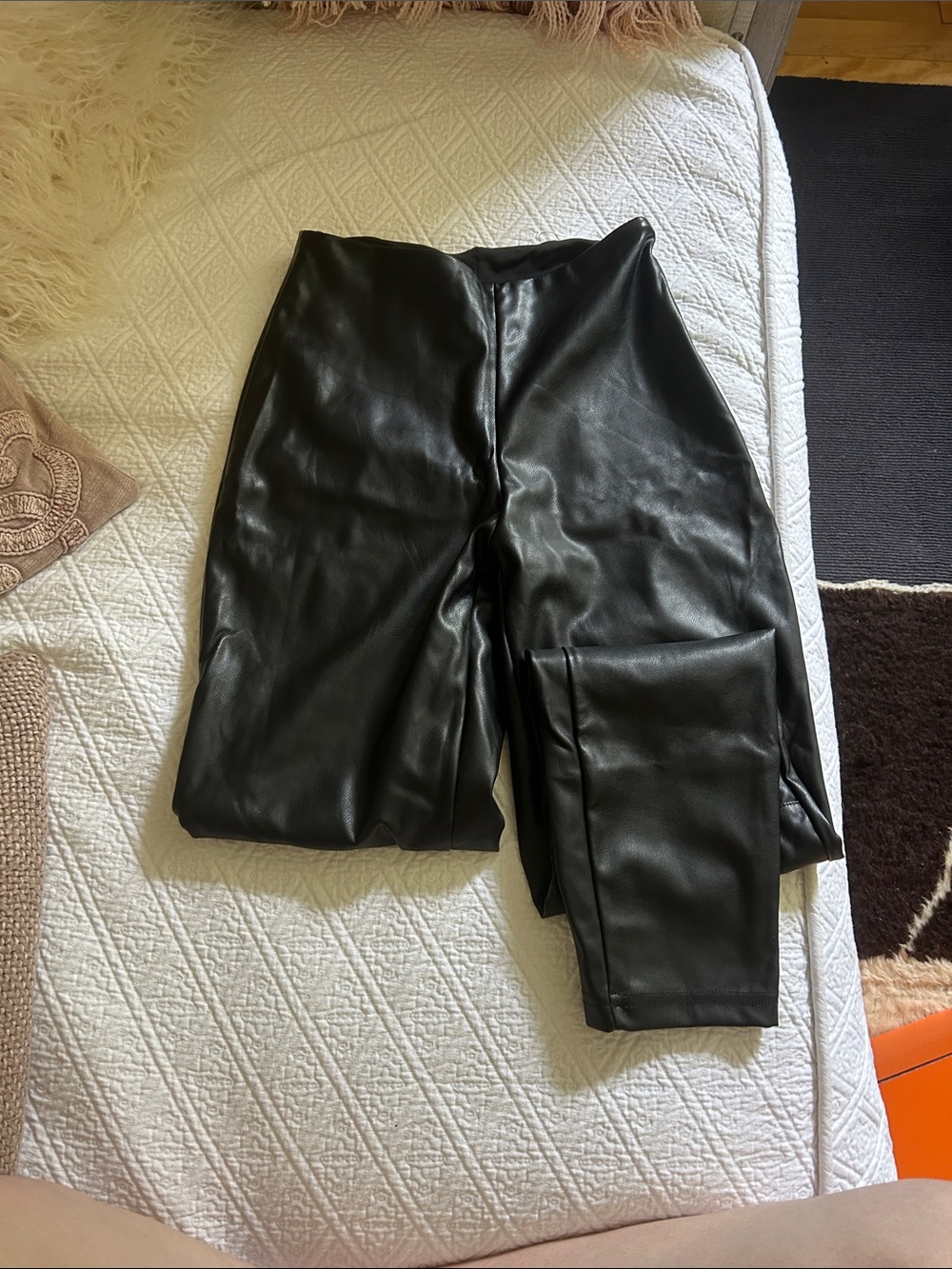 Fabletics Black Faux Leather Leggings